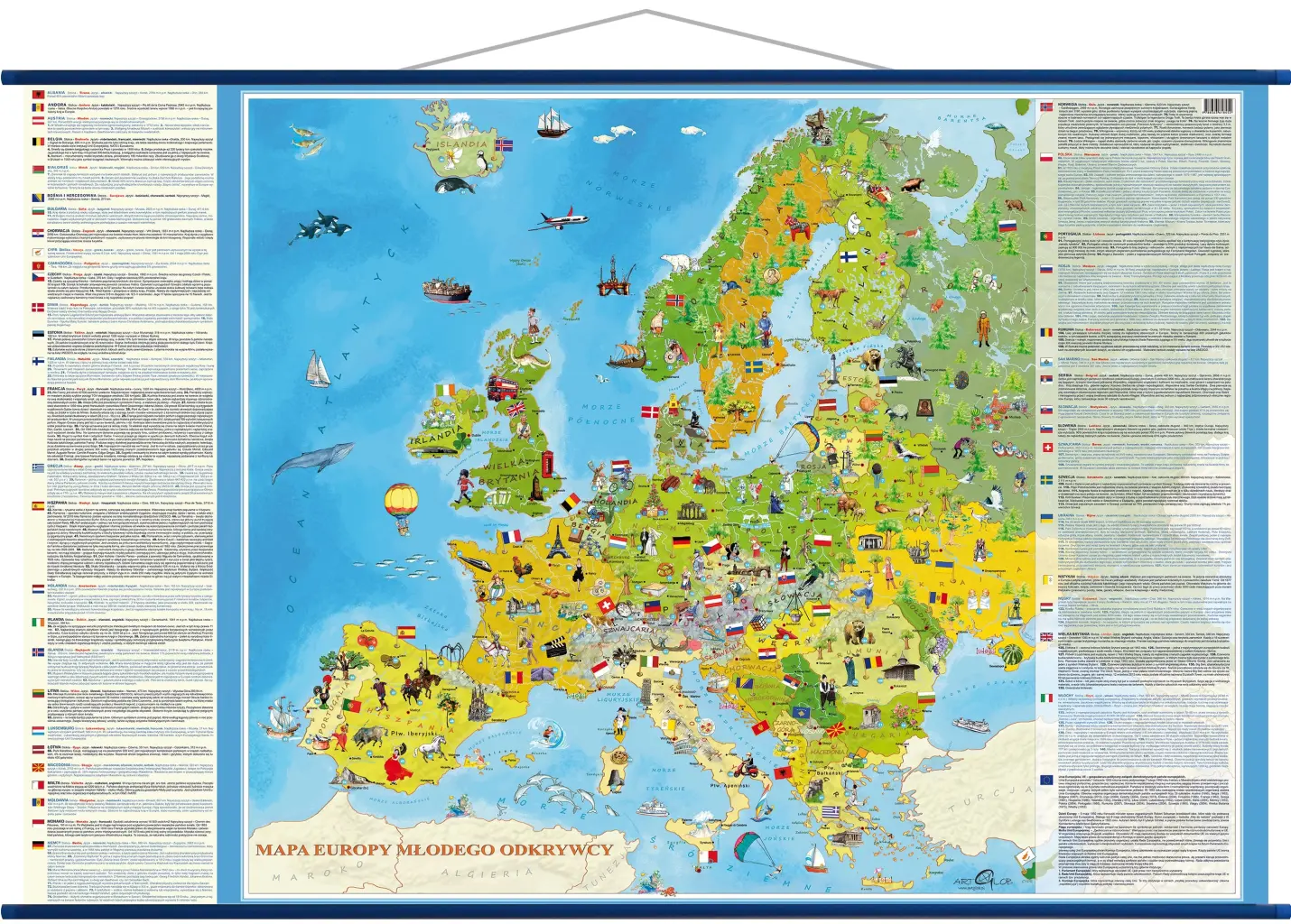 Mapa Europy Młodego Odkrywcy. Mapa ścienna dla dzieci